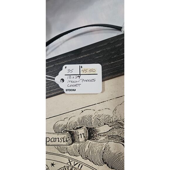 Vintage Moon Phases Chart Print with Black magnetic hanging frame - Picture 3 of 4